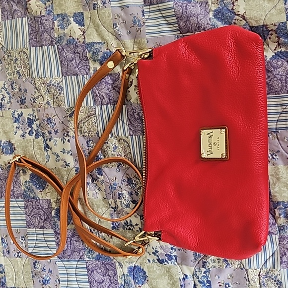 Valentina Handbags - Valentina convertible hobo crossbody bag in Red
